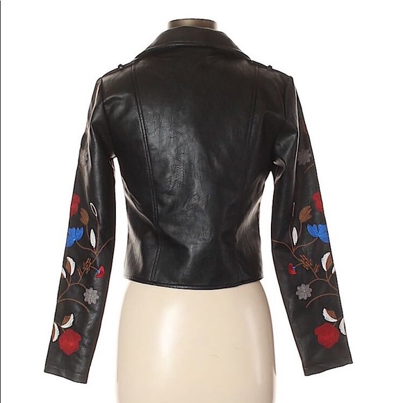 Embroidered Biker Jacket NWOT - Picture 8 of 8